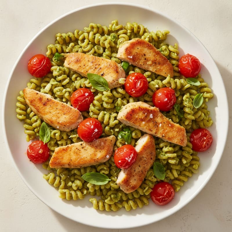 Pesto Chicken and Tomato Pasta