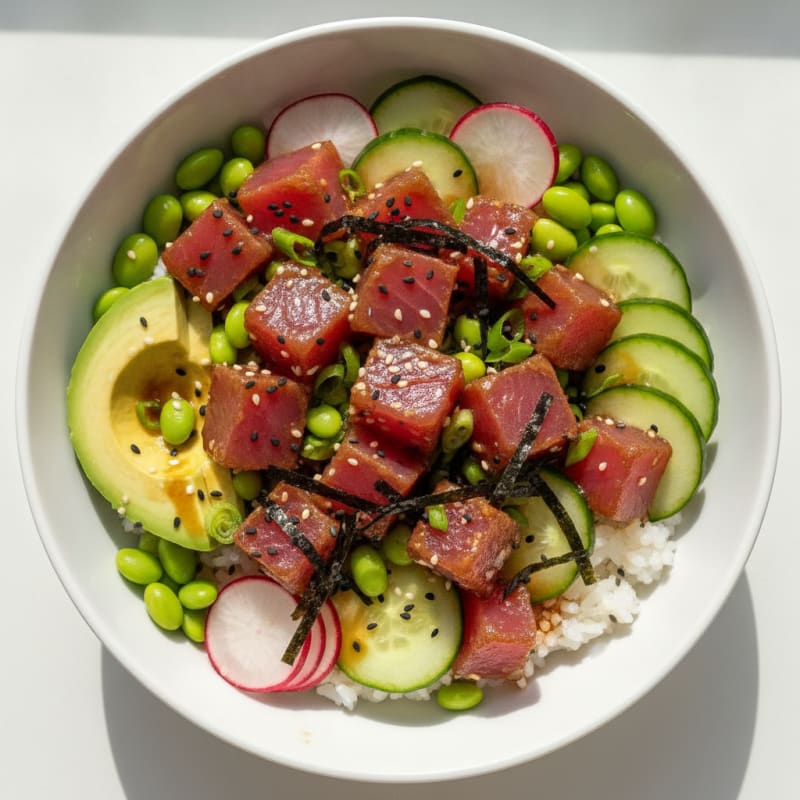 Ahi Tuna Hawaiian Poke Bowl