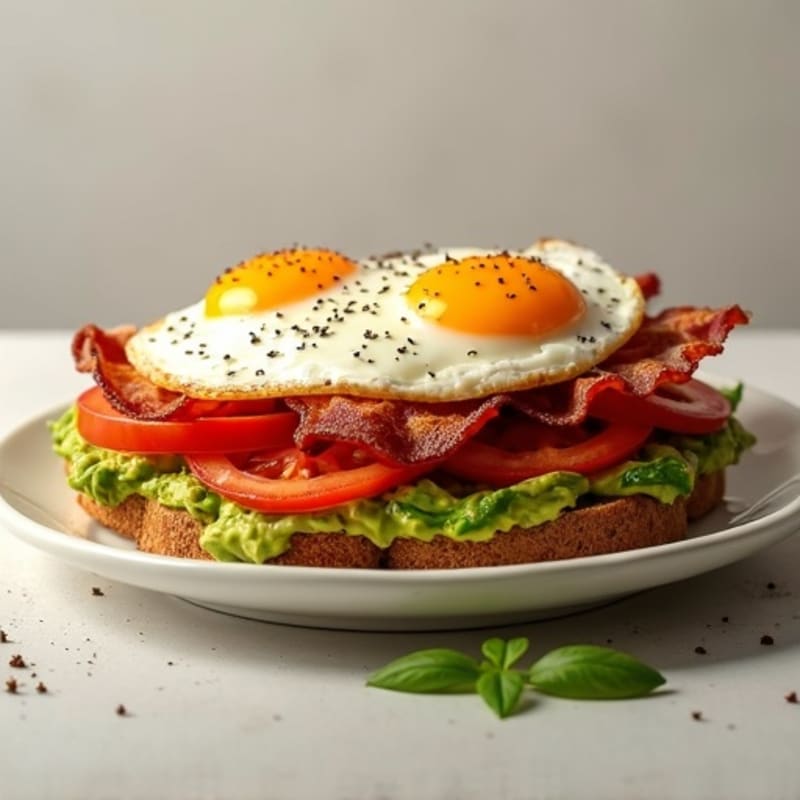 Creamy Avocado, Crispy Bacon, and Fresh Tomato Sandwich
