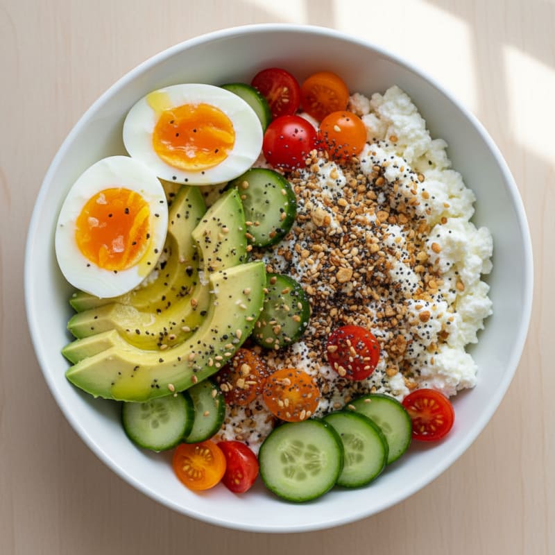 Savory Cottage Cheese with Everything Bagel Seasoning