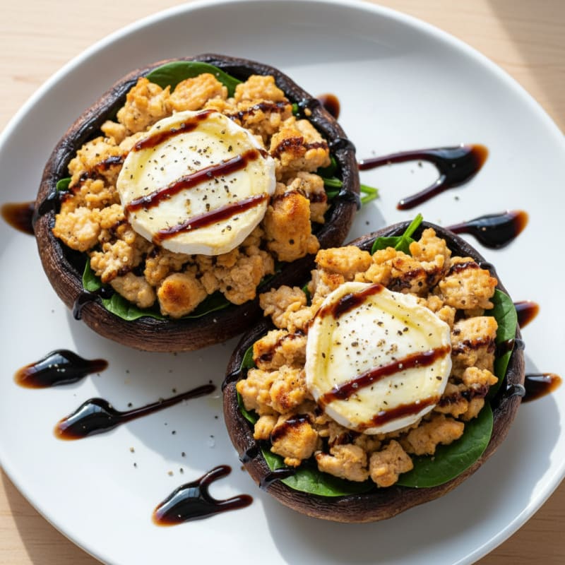 Goat Cheese Stuffed Portobello Mushrooms