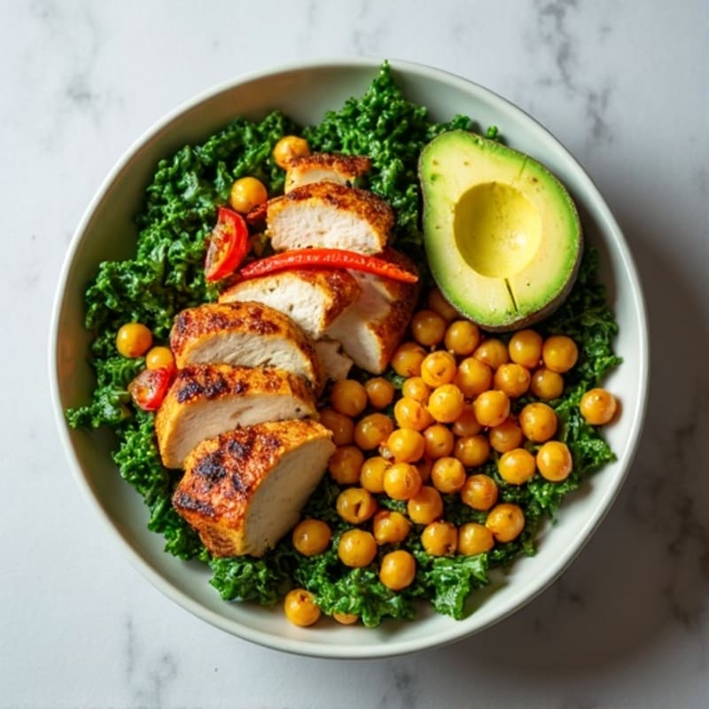 Crunchy Avocado Kale Bowl with Citrus Vinaigrette