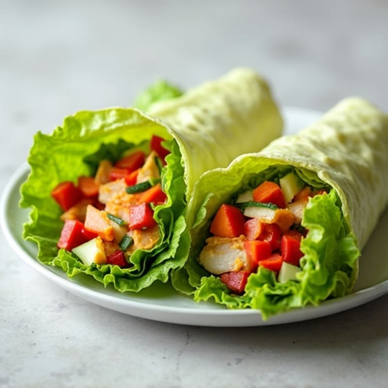 Crispy Turkey and Fresh Veggie Lettuce Roll Ups