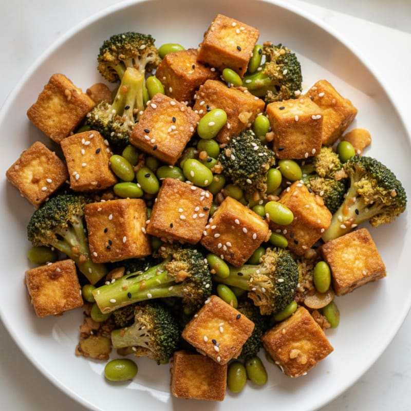 Sesame Tofu and Broccoli Stir-Fry