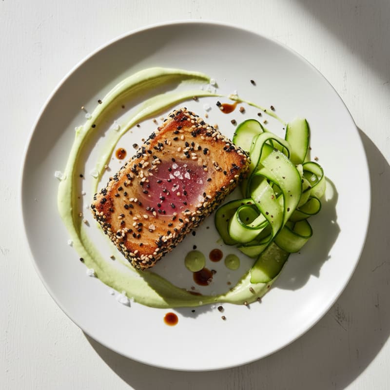 Pan-Seared Ahi Tuna with Wasabi Mayo