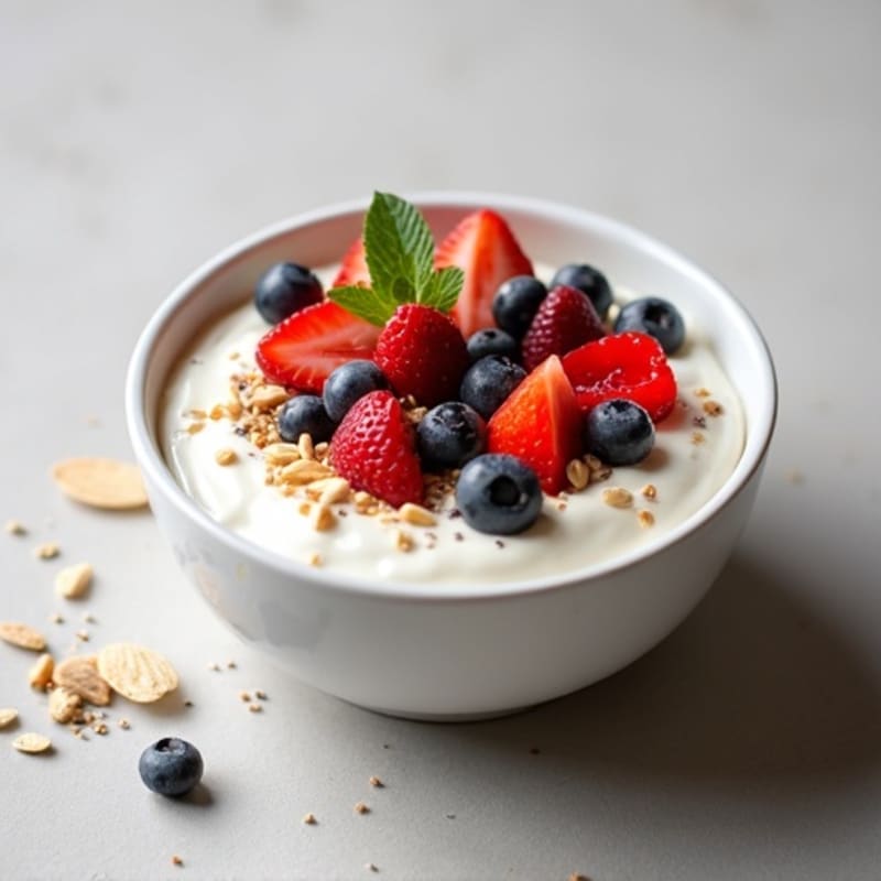 Creamy Greek Yogurt with Fresh Berries and Crunchy Nuts