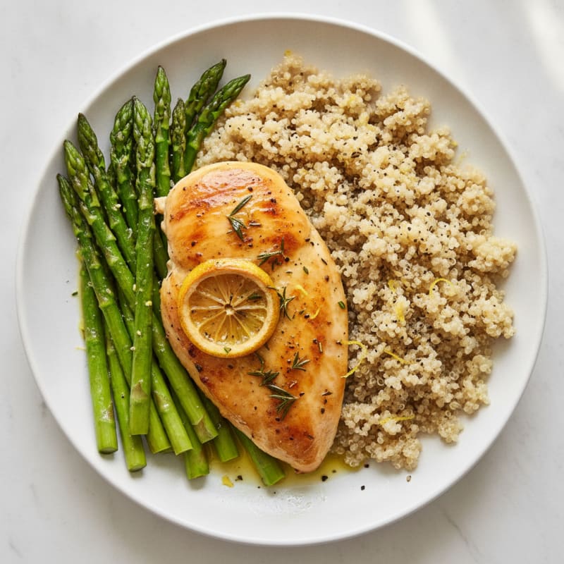 Lemon-Herb Roasted Chicken with Asparagus