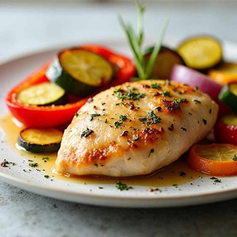 Lemon Herb Roasted Chicken with Crispy Roasted Vegetables