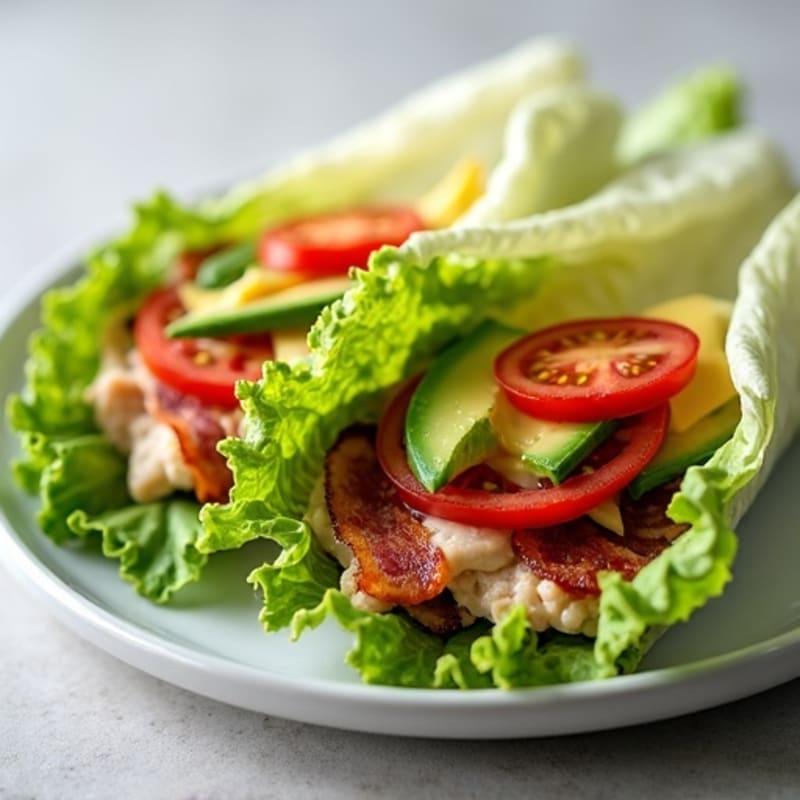 Turkey Club Lettuce Wraps with Crispy Bacon