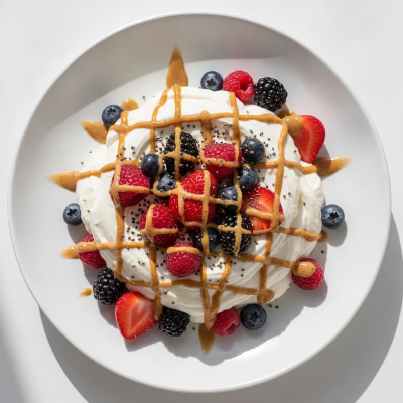 Silky Greek Yogurt Protein Mousse with Mixed Berries