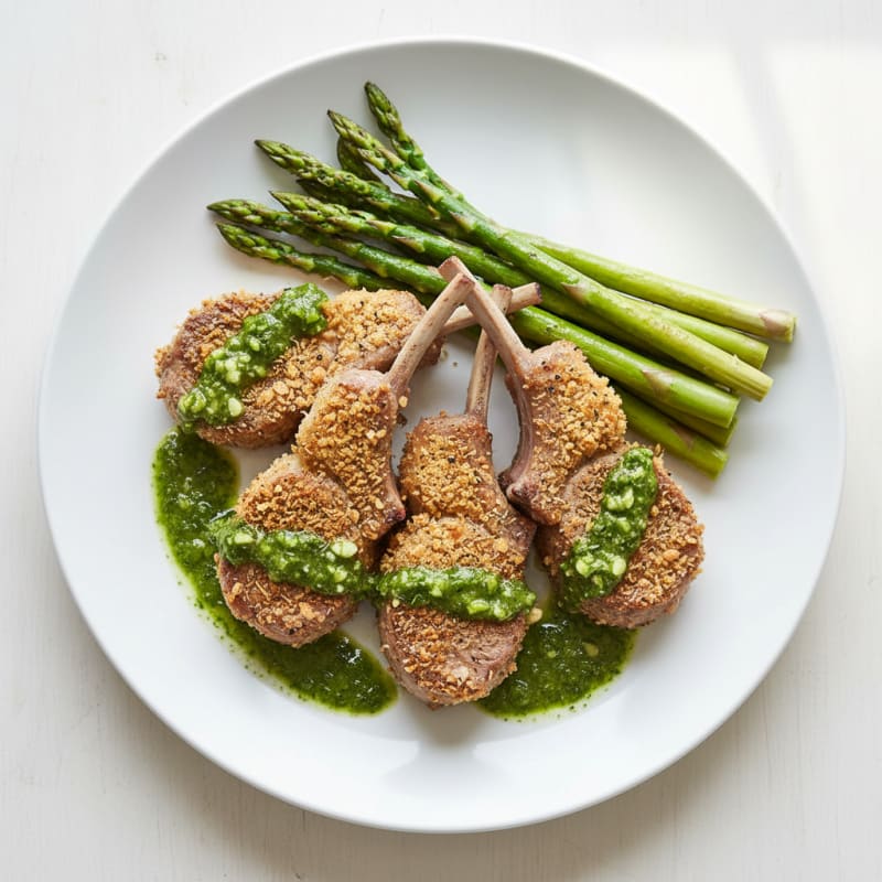 Tender Herb-Crusted Lamb Chops with Zesty Mint