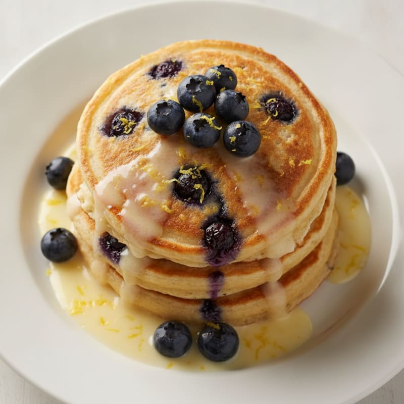 Blueberry Ricotta Pancakes with Lemon Zest