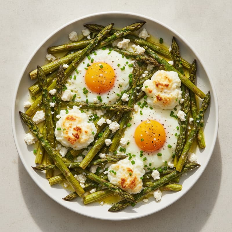 Baked Eggs with Roasted Asparagus