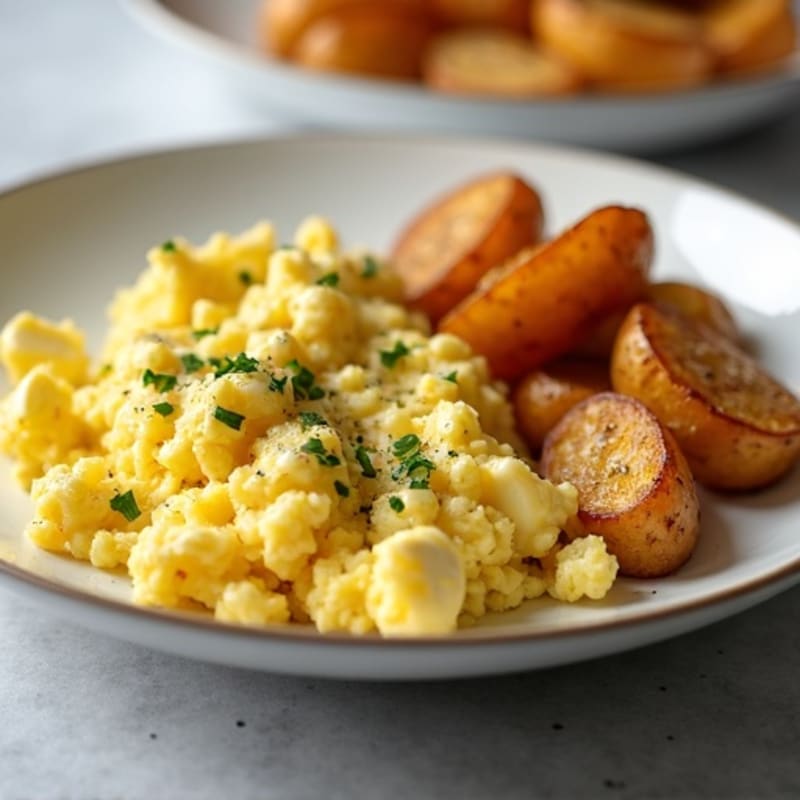 Egg White and Chicken Breast Scramble with Roasted Potatoes
