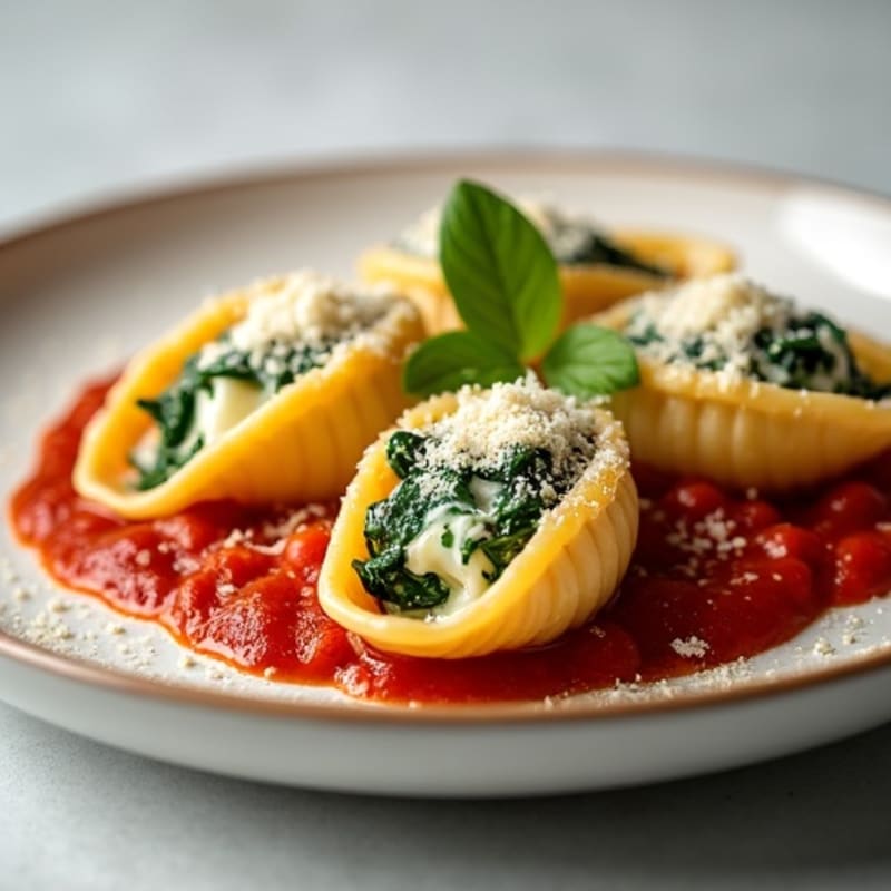 Creamy Ricotta-Spinach Stuffed Pasta Shells