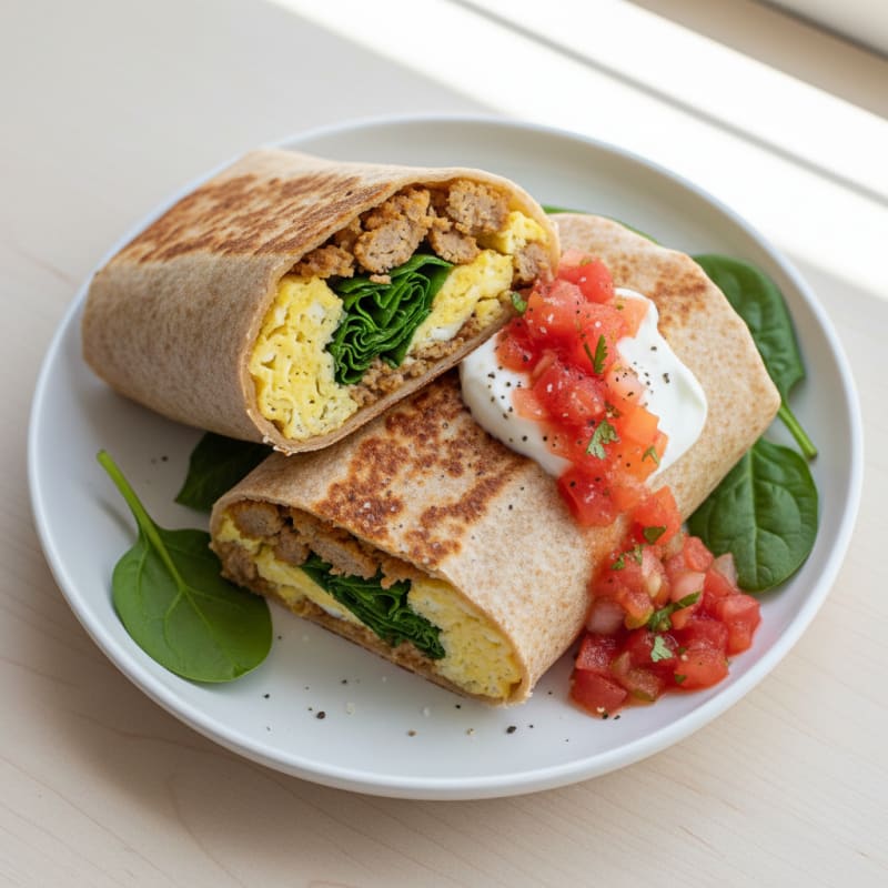 Ultimate Loaded Breakfast Burrito with Salsa