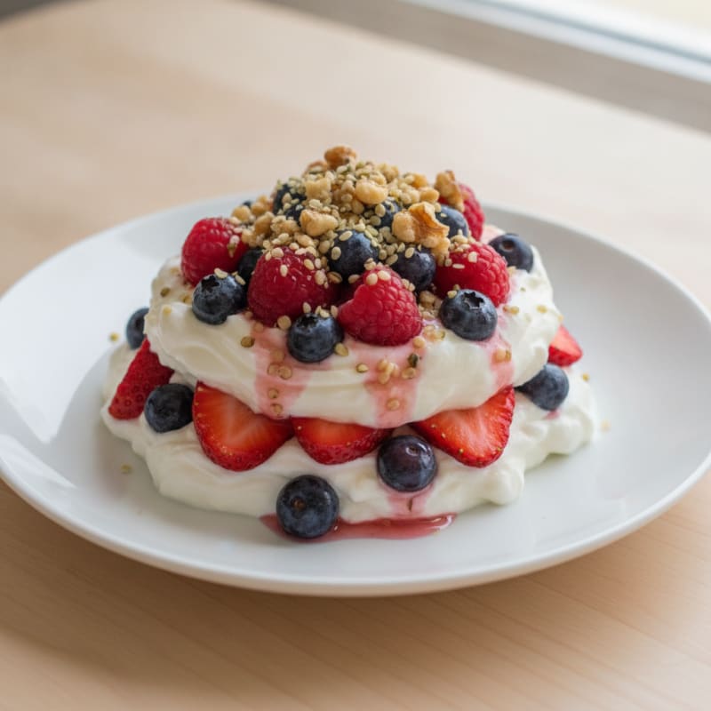 Greek Yogurt Protein Parfait with Mixed Berries
