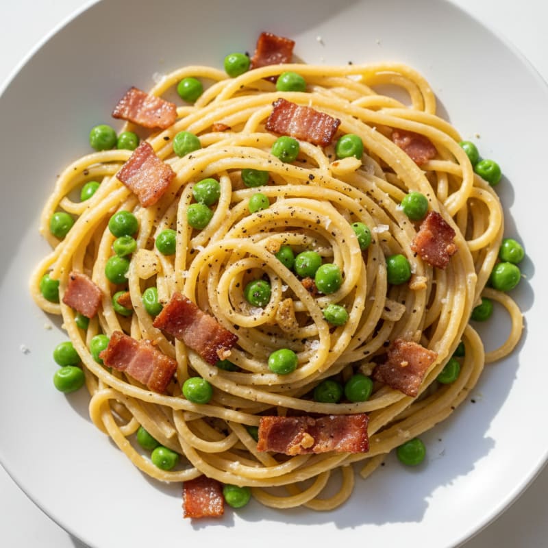 High-Protein Chickpea Pasta Carbonara