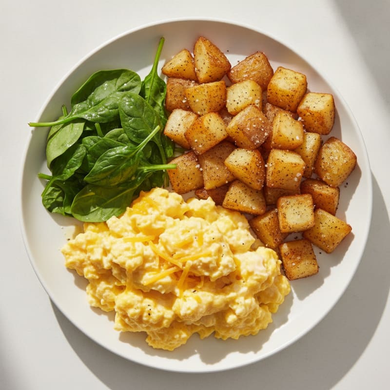 Hearty Scrambled Eggs with Roasted Potatoes