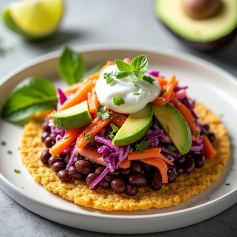 Crispy Black Bean Tostadas with Fresh Lime Slaw