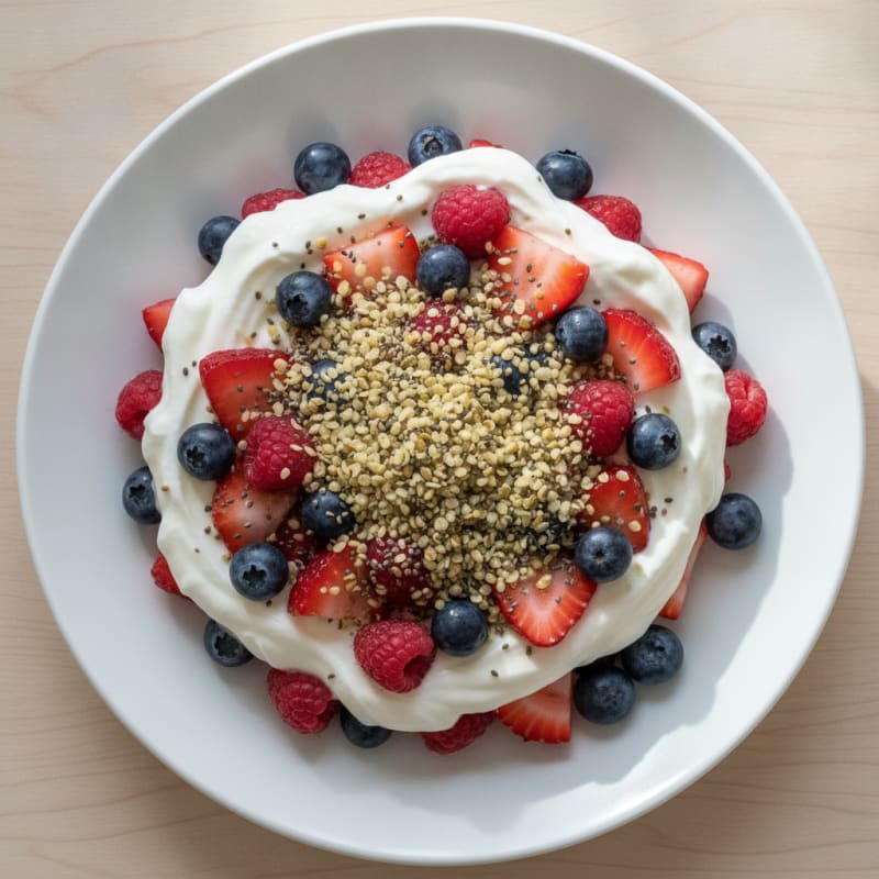 Greek Yogurt Protein Parfait with Mixed Berries