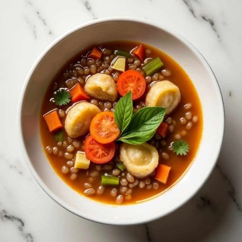 Hearty Lentil Soup with Steamed Lean Pork Corn Masa