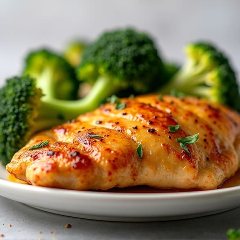Crispy Baked Honey-Garlic Chicken with Broccoli