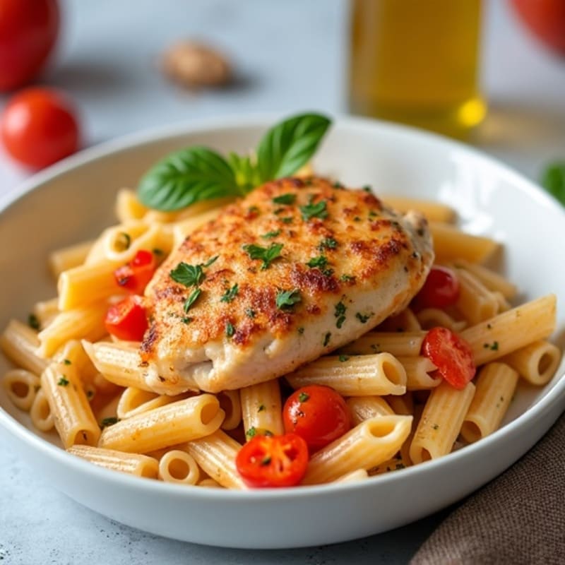 Creamy Chipotle Chicken Pasta with Roasted Bell Peppers