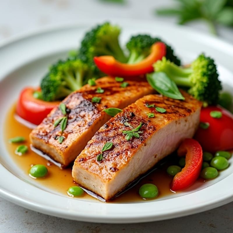 Fresh Tuna with Sesame Ginger Vegetables