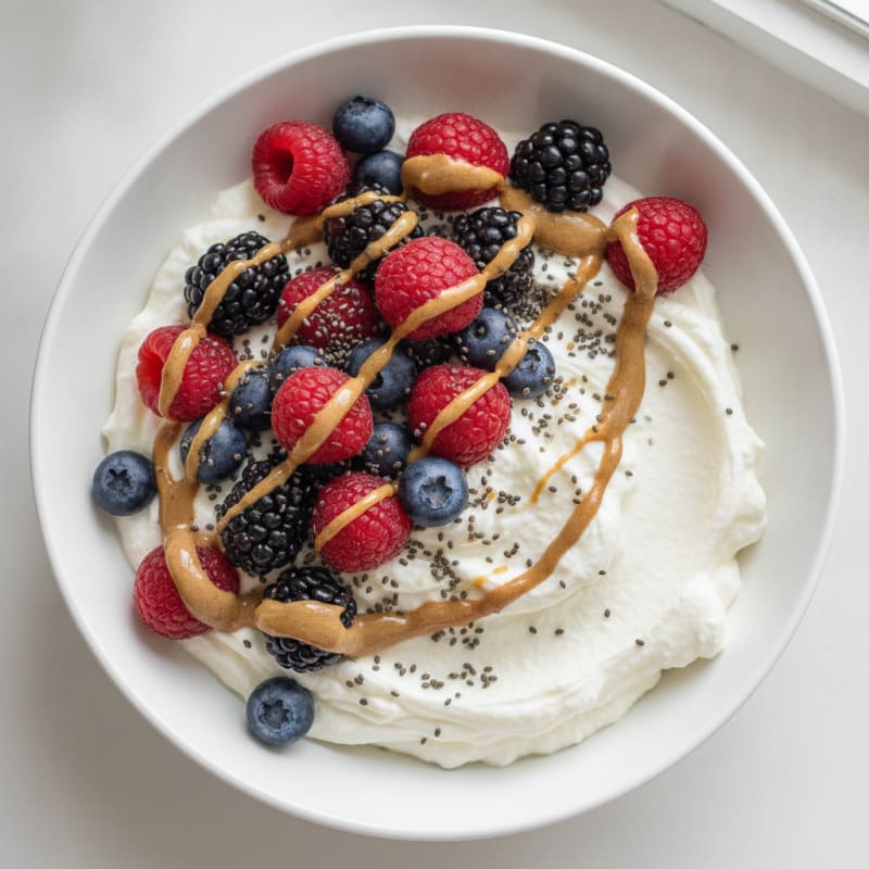 Creamy Vanilla Protein Yogurt with Mixed Berries