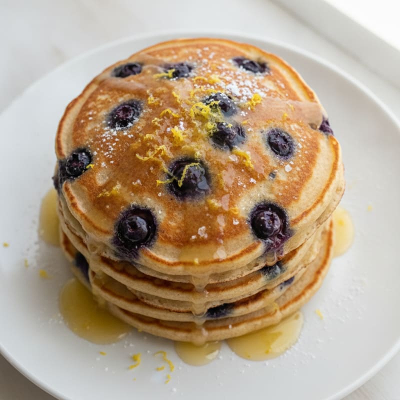 Blueberry Ricotta Pancakes with Lemon Zest