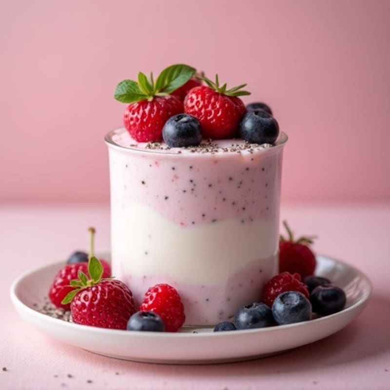 Silky Greek Yogurt Protein Mousse with Mixed Berries