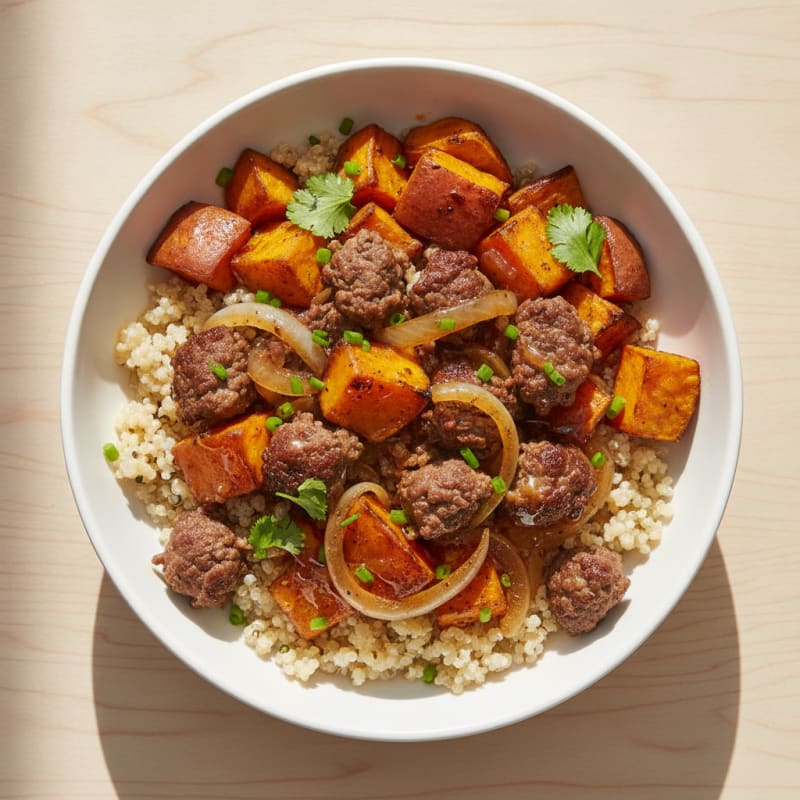 Sweet and Sour Beef Quinoa Bowl