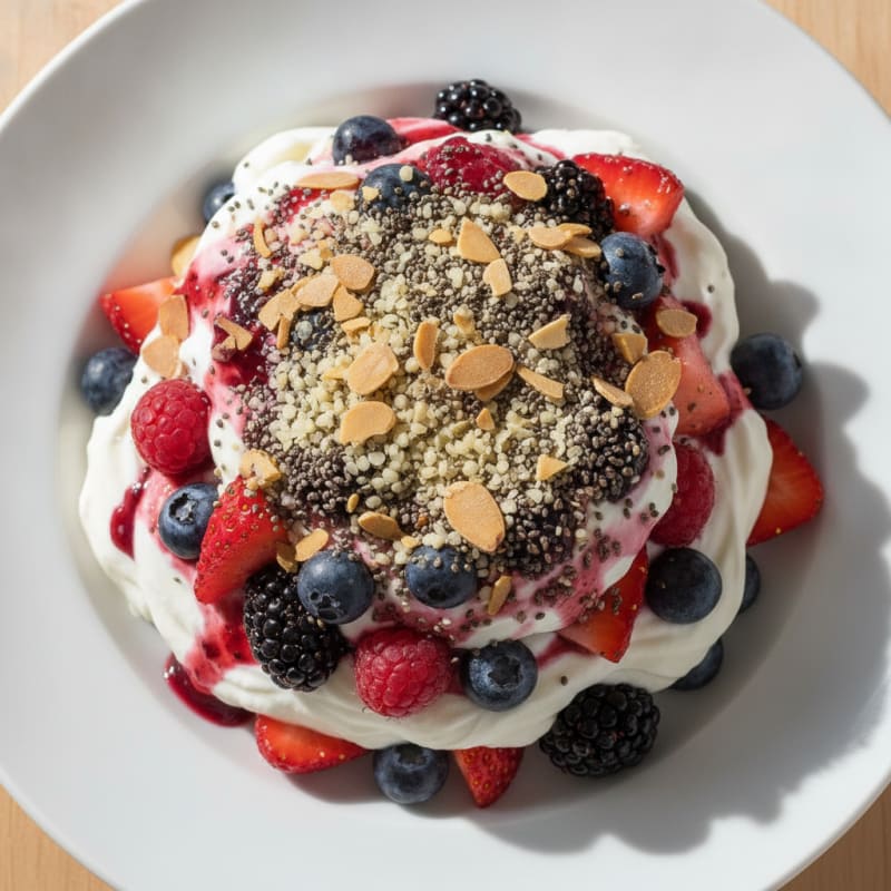 Greek Yogurt Protein Parfait with Mixed Berries