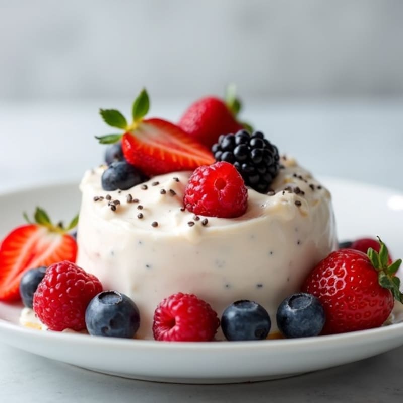 Silky Greek Yogurt Protein Pudding with Berries