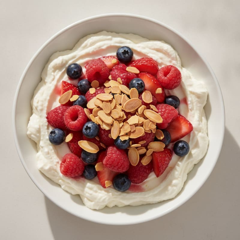 Silky Greek Yogurt Protein Mousse with Mixed Berries