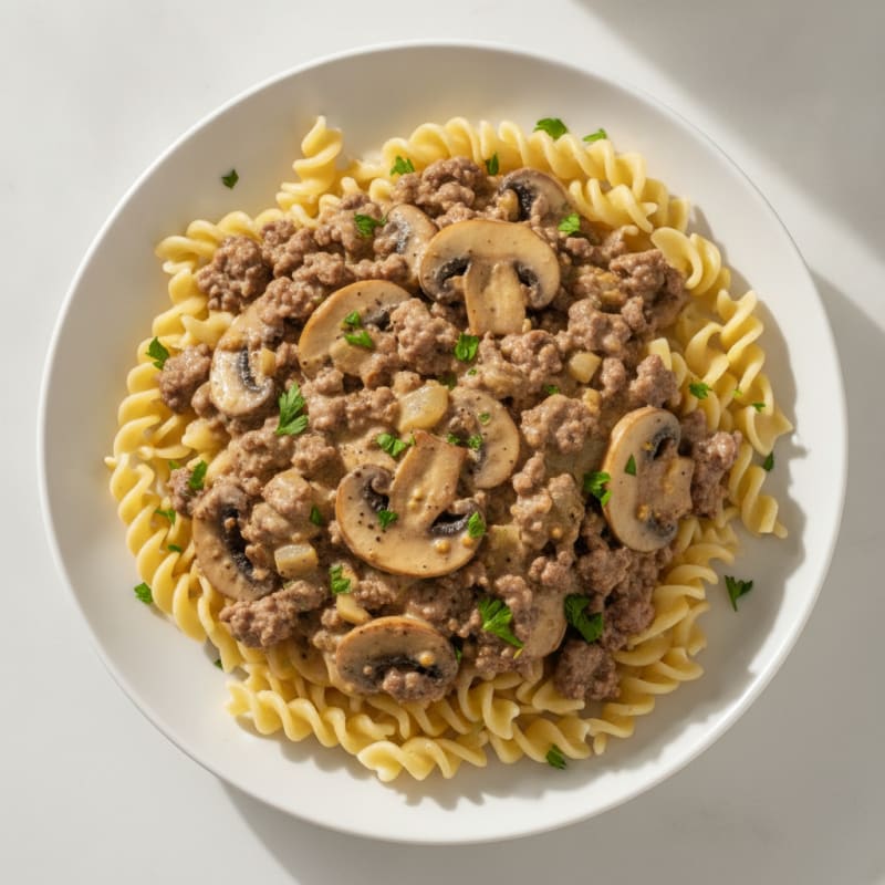 Beef Stroganoff with Egg Noodles