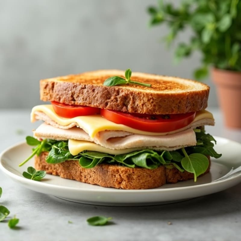 Layered Turkey and Spinach Grilled Sandwich with Melty Provolone