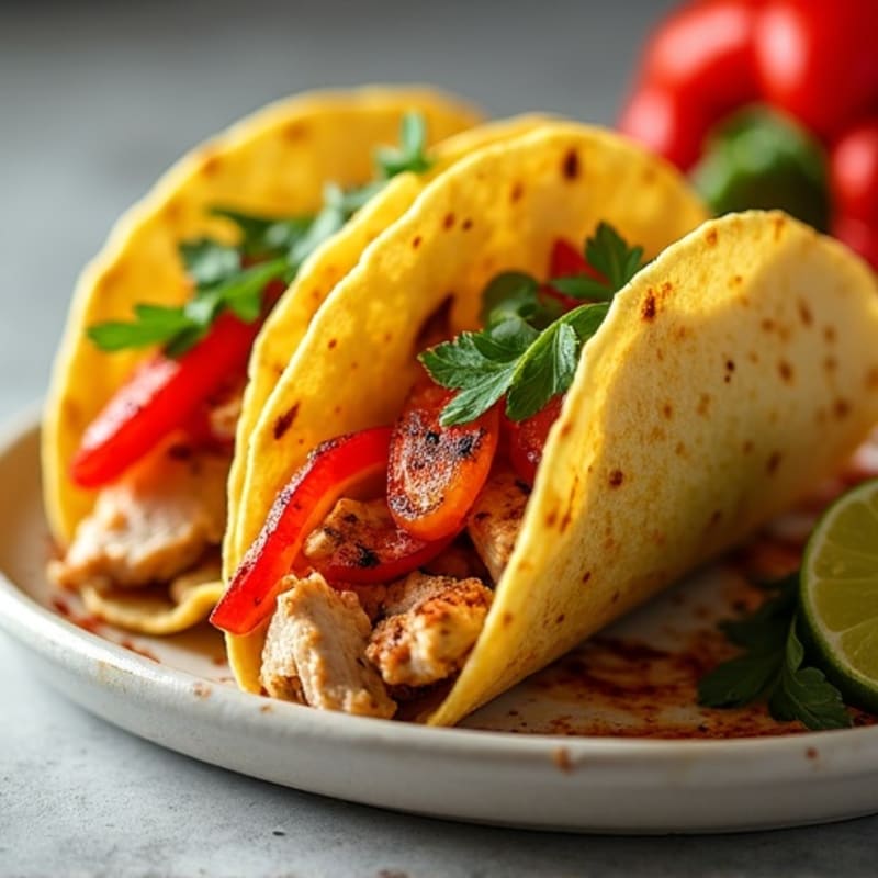 Smoky Chicken and Bell Pepper Tacos