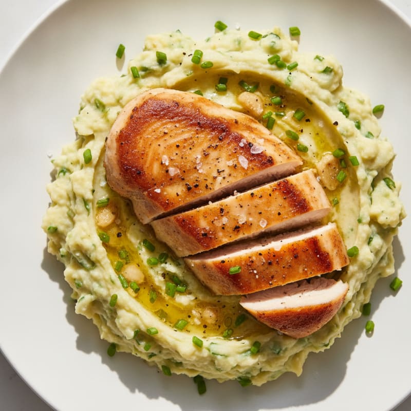 Garlic Herb Mashed Potatoes with Chives