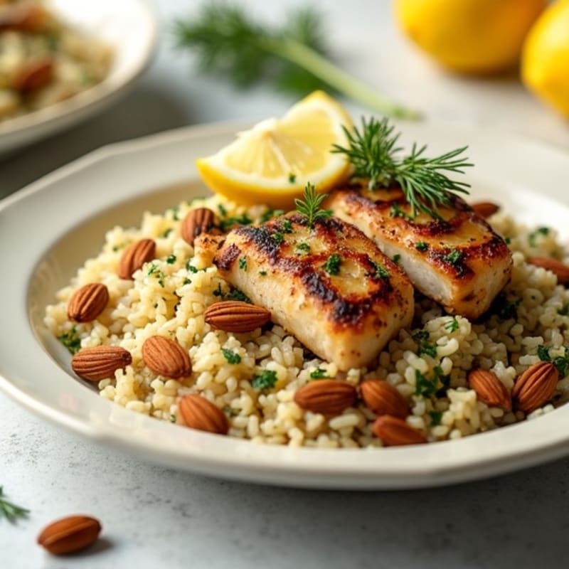 Fresh Herb and Lemon Rice Pilaf with Toasted Almonds