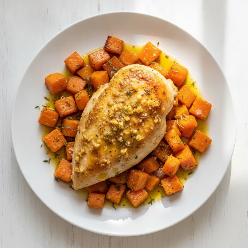 Garlic Herb Roasted Chicken with Root Vegetables