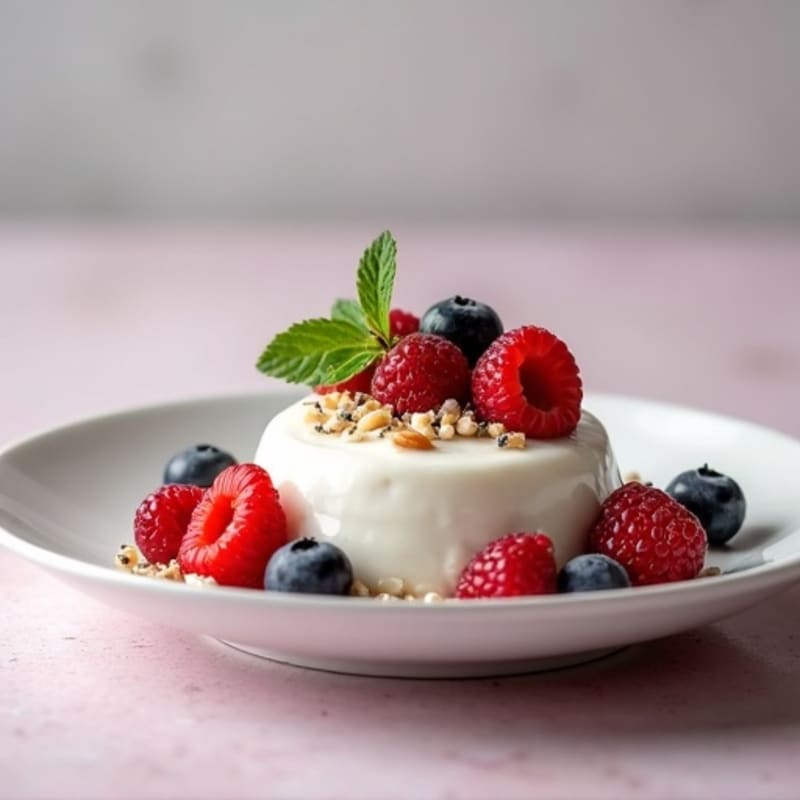 Silky Greek Yogurt Protein Pudding with Mixed Berries