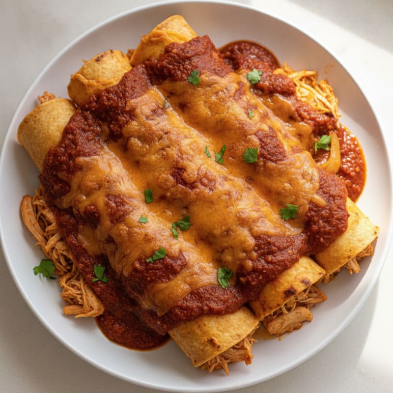 Chicken Enchiladas with Ancho Chili Sauce
