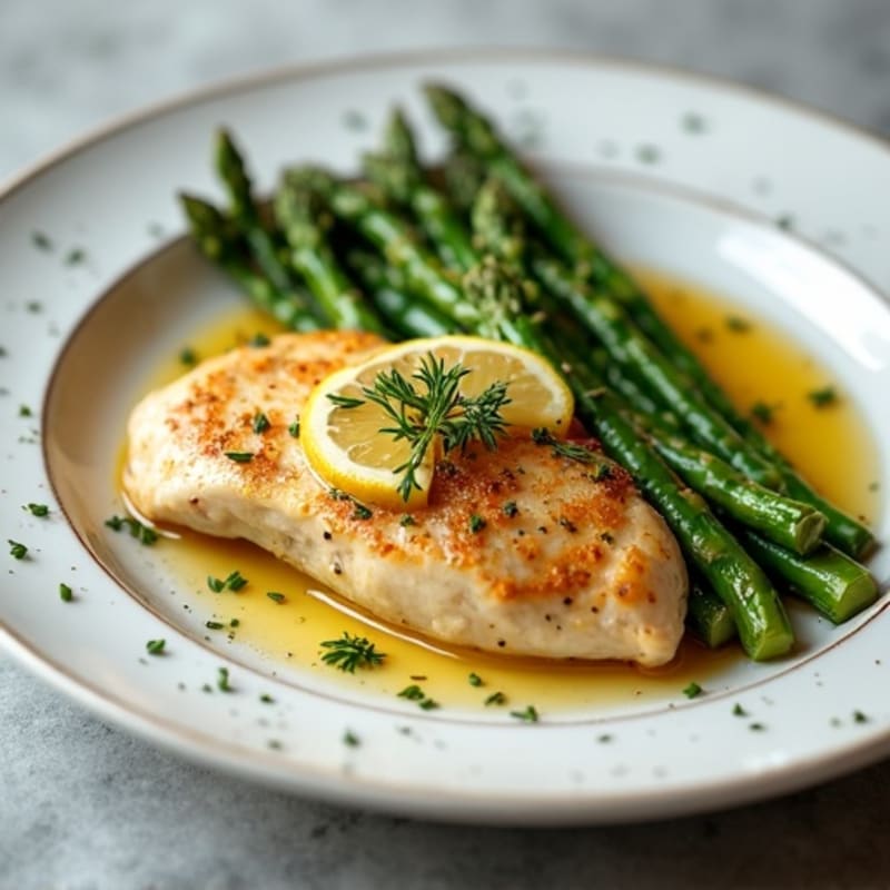 Lemon-Herb Pan-Seared Chicken with Roasted Asparagus