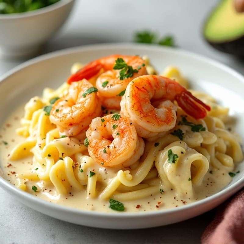 Creamy Cajun Shrimp with Cauliflower Alfredo