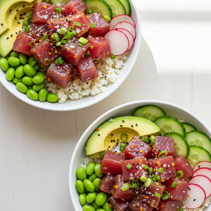 Zesty Hawaiian Tuna Poke Bowls