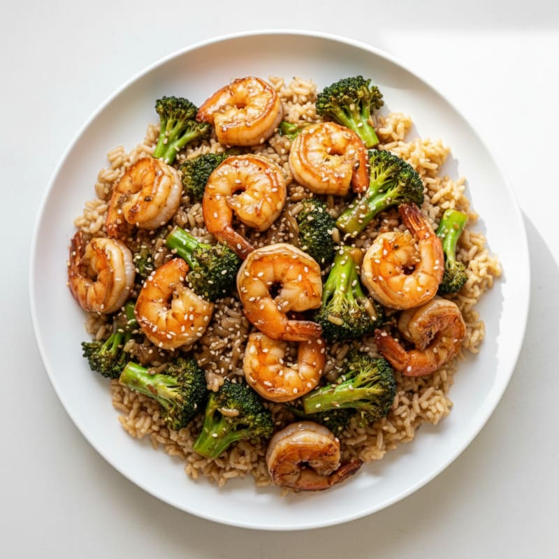 Shrimp and Broccoli Stir-Fry with Brown Rice