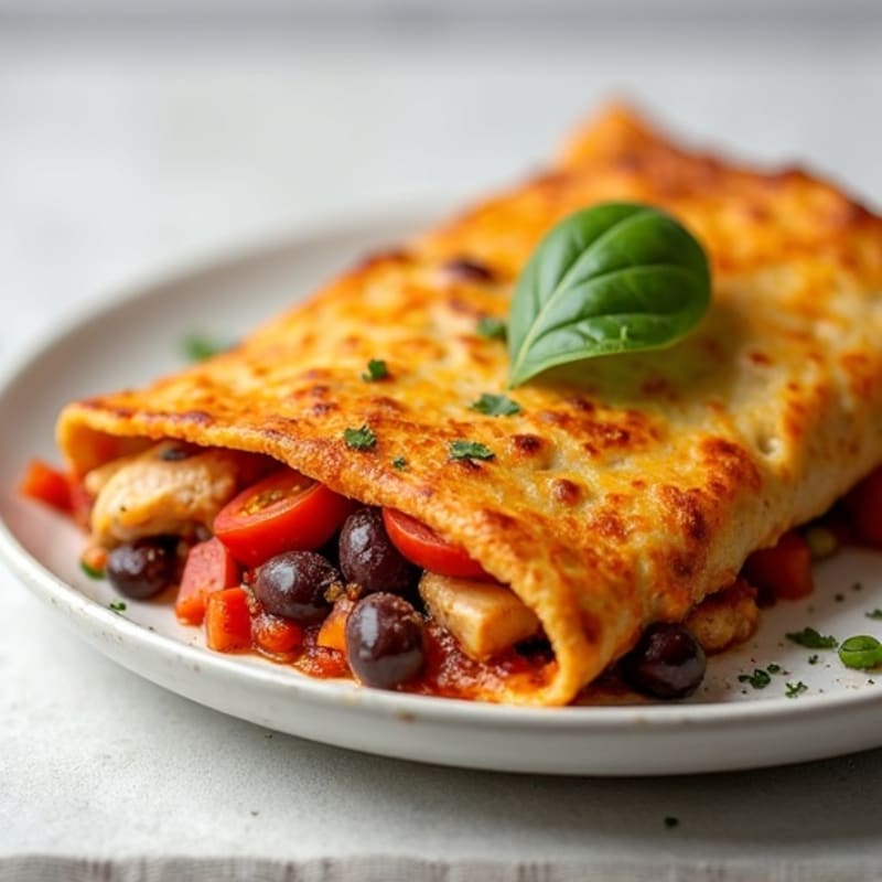 Spicy Chicken and Veggie Baked Tortilla Bake