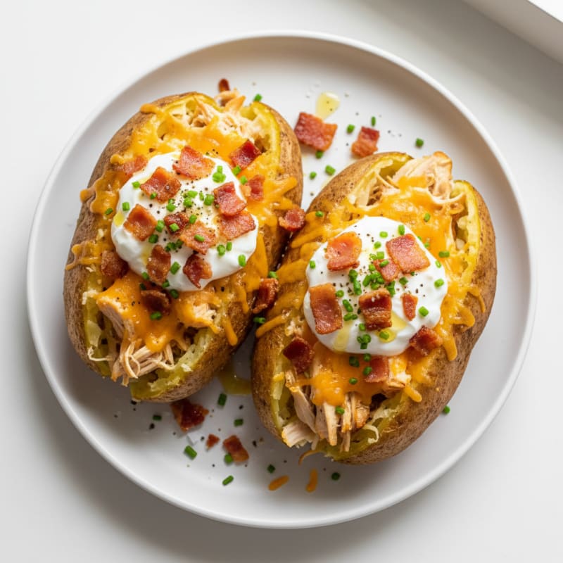 Creamy Loaded Baked Potatoes with Crispy Bacon